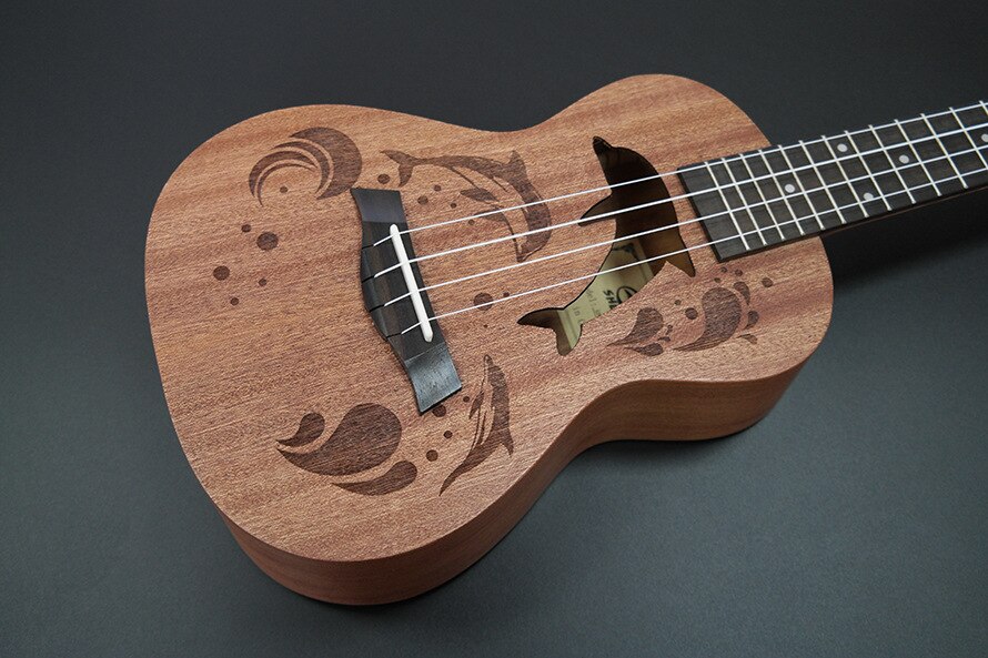Mini guitare hawaïenne de 23 pouces, 4 cordes, 6 sortes de motifs de dessins animés, pour enfants: Dolphin