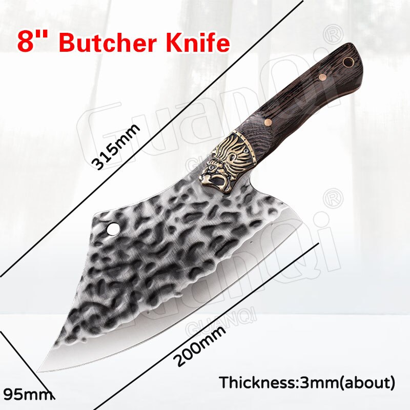 Küche Messer Set Cleaver Messer Utility Kochmesser Fleisch Cleaver Gemüse Schneiden Messer High Carbon Stahl Boning Messer: E without cover