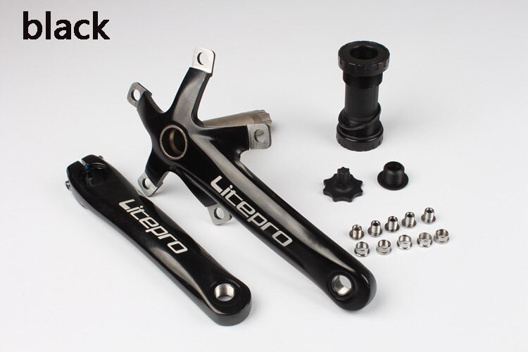 LP litepro Cogwheel left and right crank set Road bike folding car modification Single disc 130 BCD bicycle parts Including axis: black