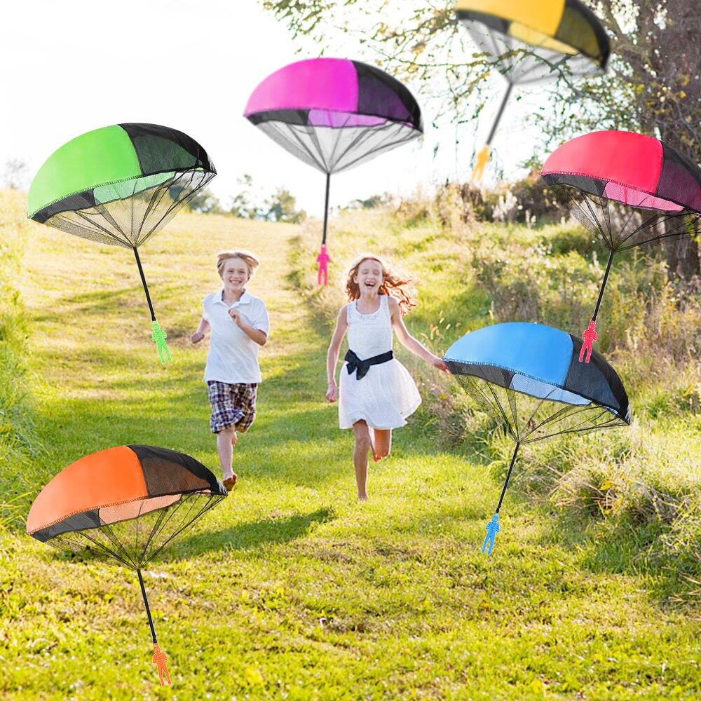 6 Pcs Parachute Speelgoed Sport Gooien Toy Outdoor Camping Vliegende Parachute Speelgoed Kids Kinderen Entertainment