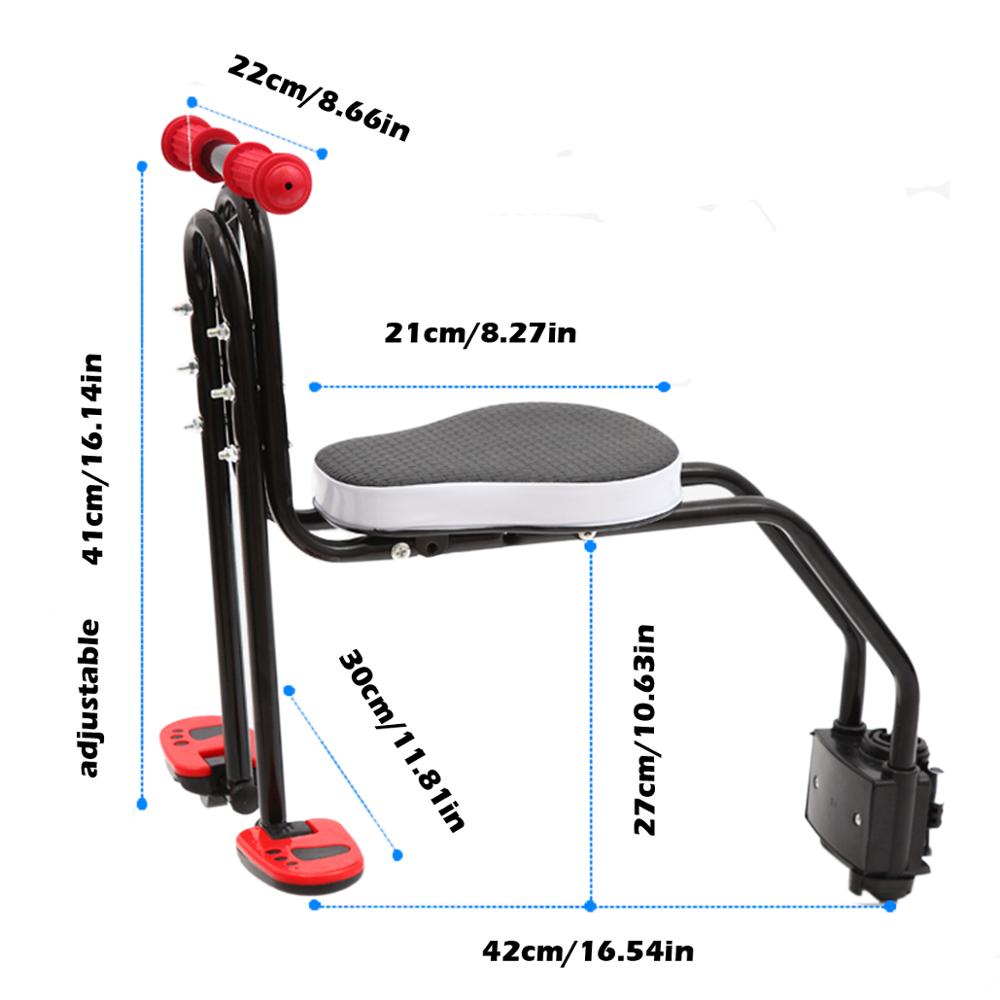 COEWSKE Front Mount Child Bike Seat Kids Bike Seat Foldable Child Bike Seat with Armrest and Pedal for Kids 3-6 Years Old