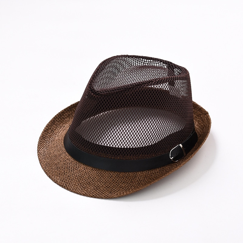 Bowl hat, men and women leisure, European and American ventilated mesh jazz hat couples summer beach shade foreign trade hat