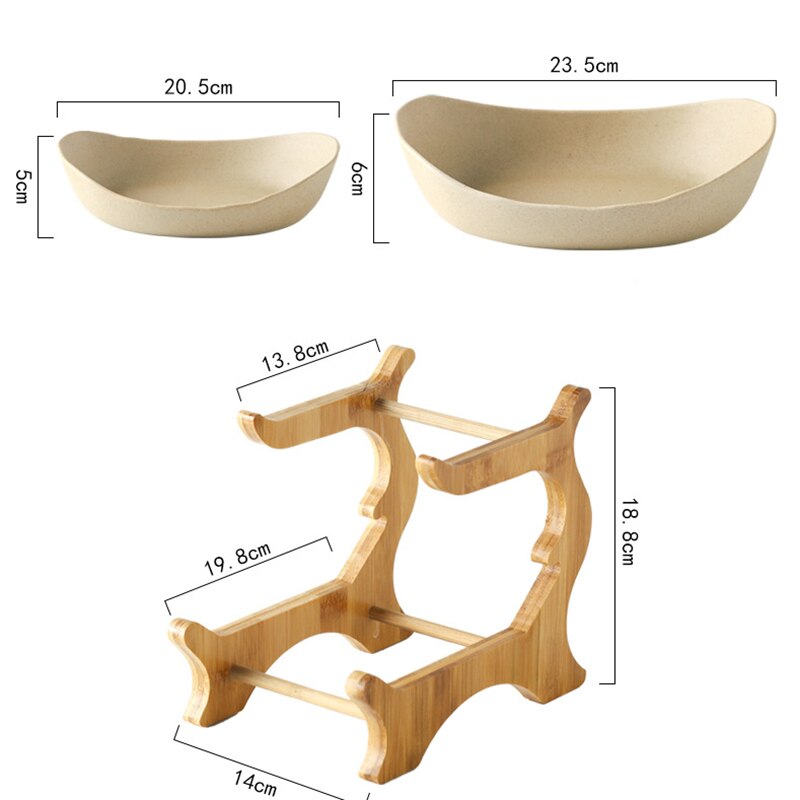 Nowoczesna ceramika talerz na owoce półmisek na cukierki domu w salonie dwuwarstwowy przekąnarty koszyk na owoce deser ciasto bambusa półki ekspozycji stojak
