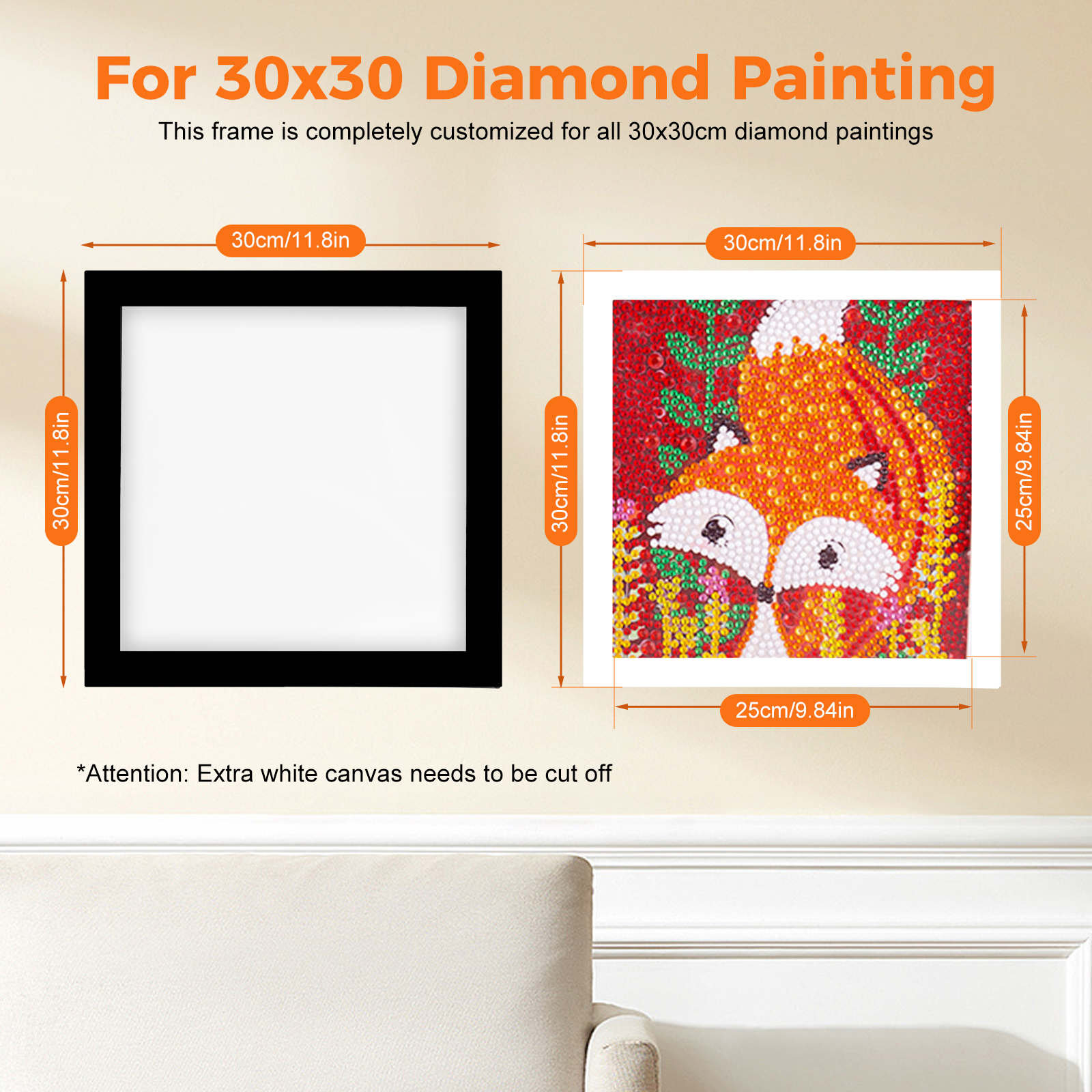 30X30 Cm 4 Pack Diamond Painting Frame Black Diamond Painting Foto Magnetische Fotolijst Voor Diamond Painting Foto 'S