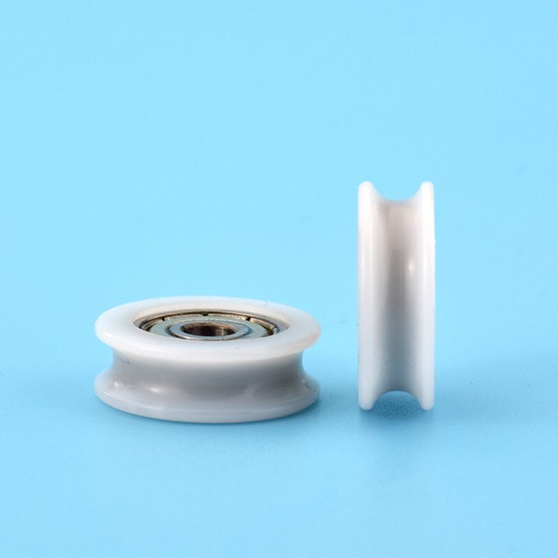 20pcs U groove POM Plastic coated bearing 624ZZ 4*18*6mm door Window furniture guide wheel nylon wrapped pulley roller bearing