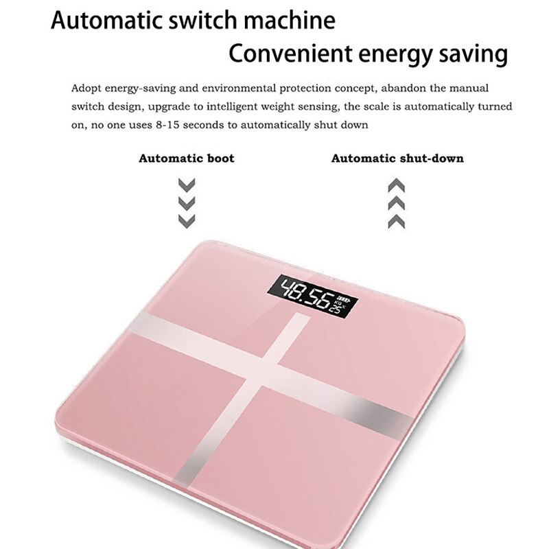 1Pcs Rechargeable Weighing Scale Male and Female Usable Digital Weight Scale LCD Display Glass Smart Electronic Scale