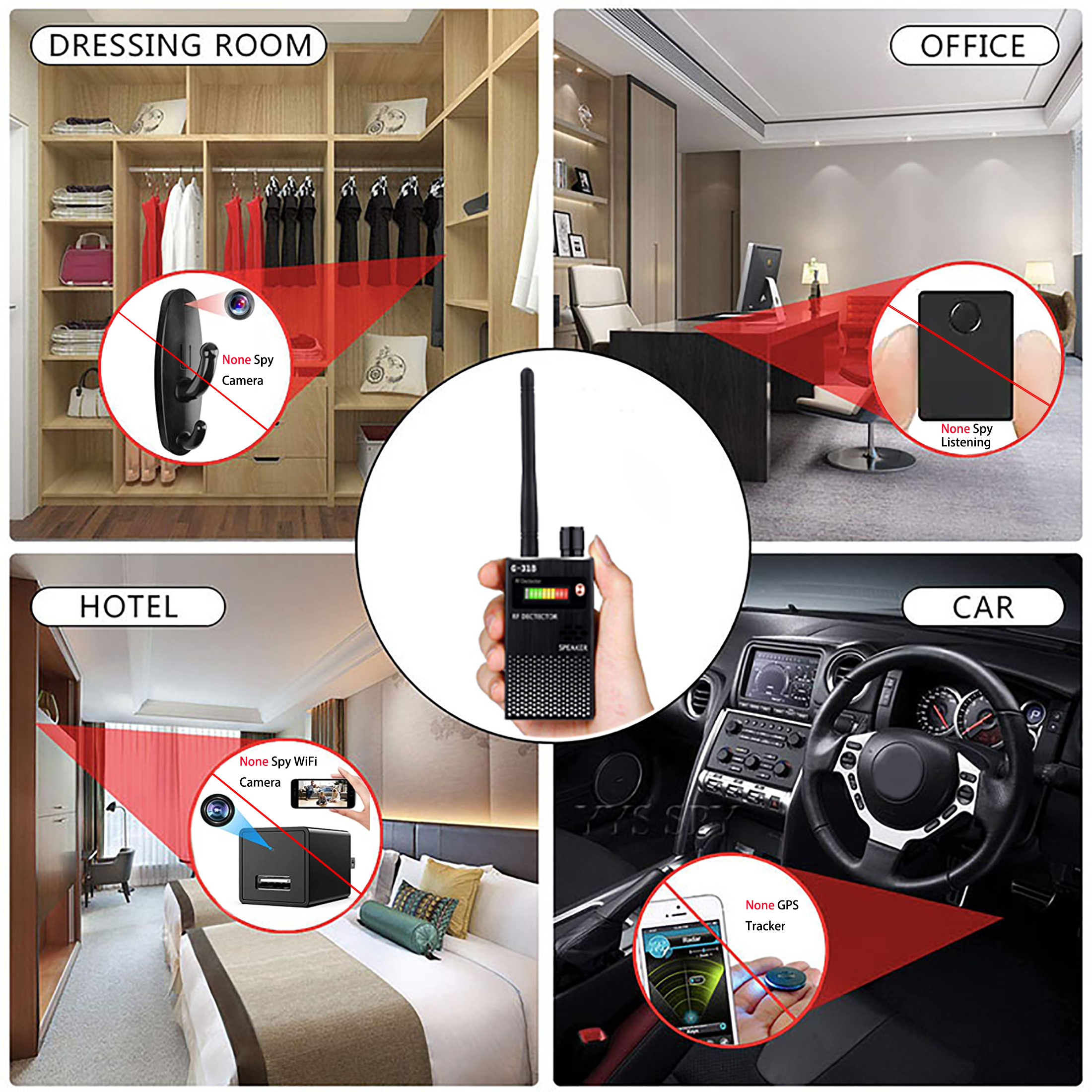 Anti Draadloze Camera Detector Gps Rf Mobiele Telefoon Signaal Detector Apparaat Tracer Finder 2G 3G 4G Bug finder Radio Detection