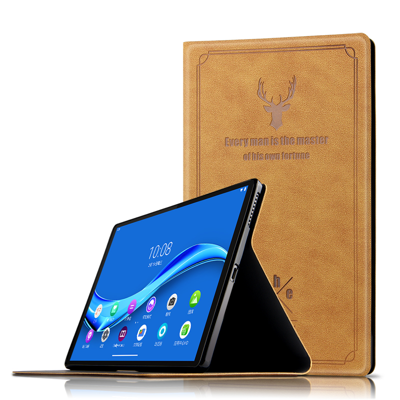 Til lenovo tab  m10 plus tb -x606f tb -x606x tablet cover til lenovo  m10 plus etui + filmpen: Brun