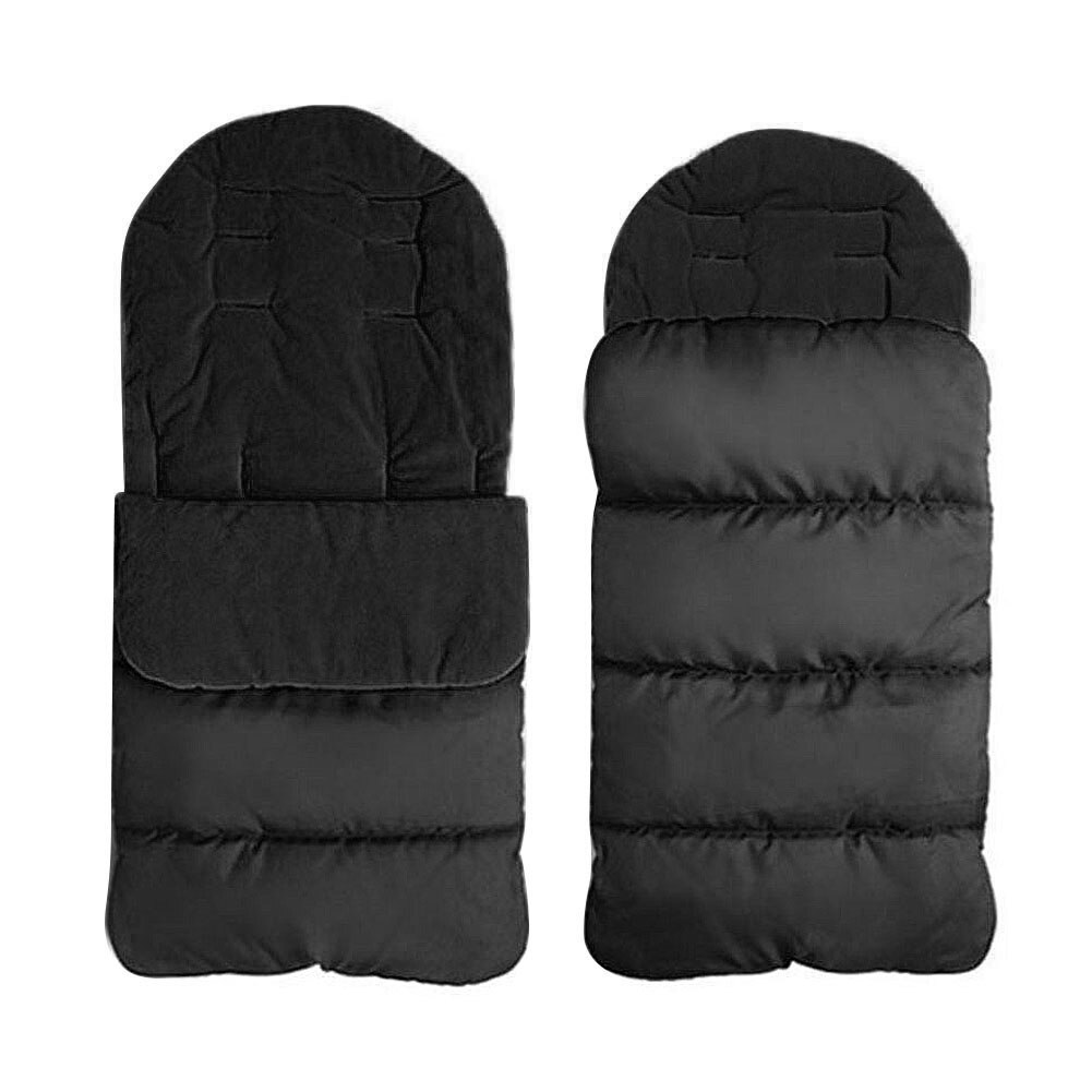 Bebé niño pequeño Universal Footmuff Cosy Toes delantal Liner Buggy cochecito de bebé almohadilla de algodón Universal cubierta de pie accesorios suavemente: Black