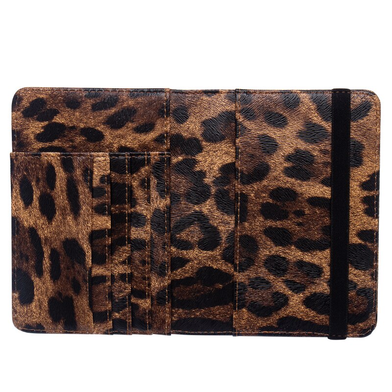 Brown Leopard complex passport cover with bandage waterproof passport holder Built in RFID Blocking Protect personal information