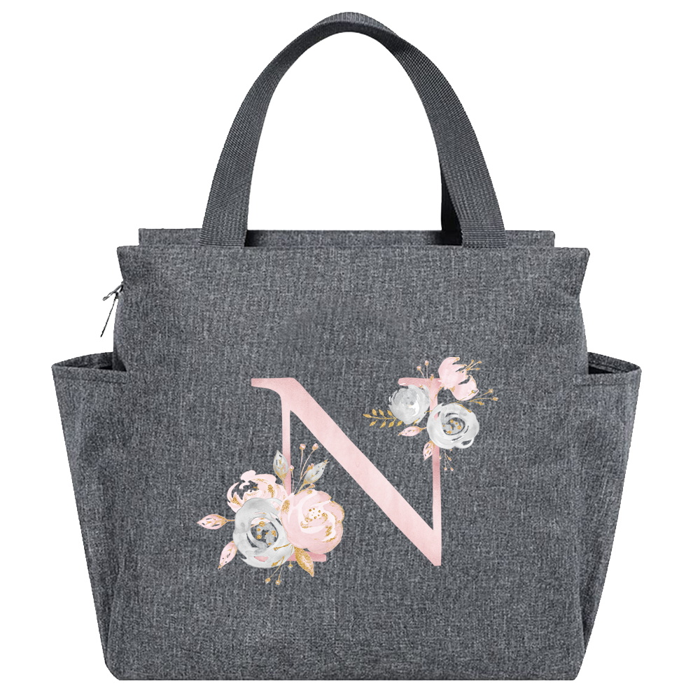 Izolowana torba na lunch Cooler Lunch Box Przenośna izolowana płócienna torba Bento Pack Termiczna torba na żywność Piknikowa torba na ryż dla kobiet i dzieci: Srebrny