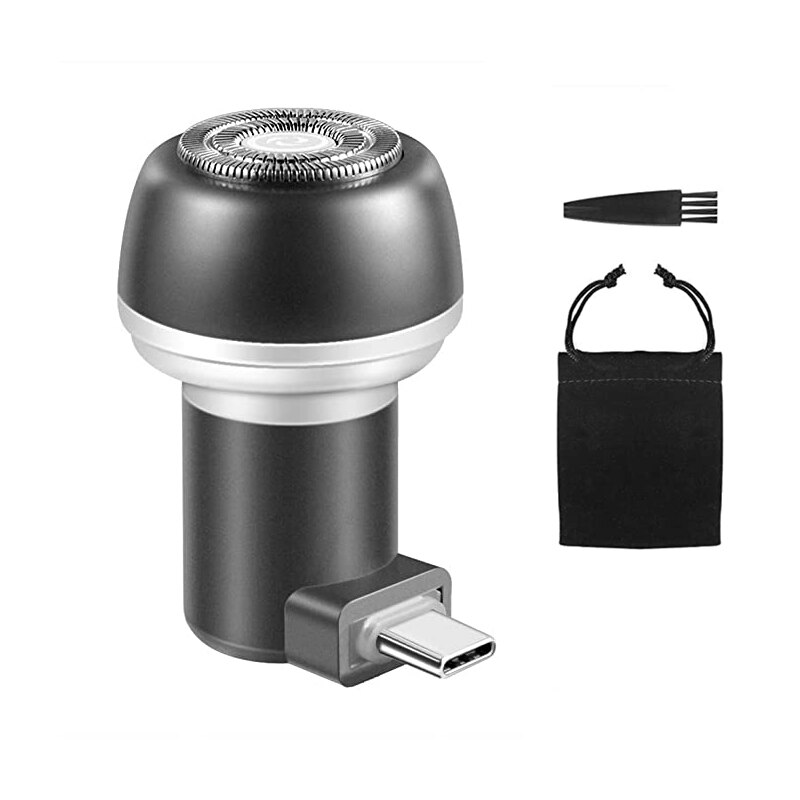 YMY Portable Magnetic Suction Phone Razor by USB Powered Electric Shaver Hair Remover Mini USB Gadgets: Type C ( Gray)