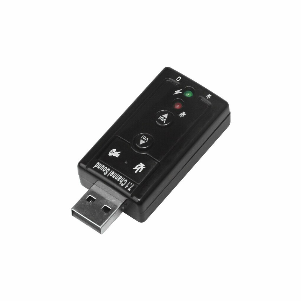 USB 7.1 Channel Sound Adapter Portable Driverless External Stereo Card Audio USB Device for Desktop or Notebook systems