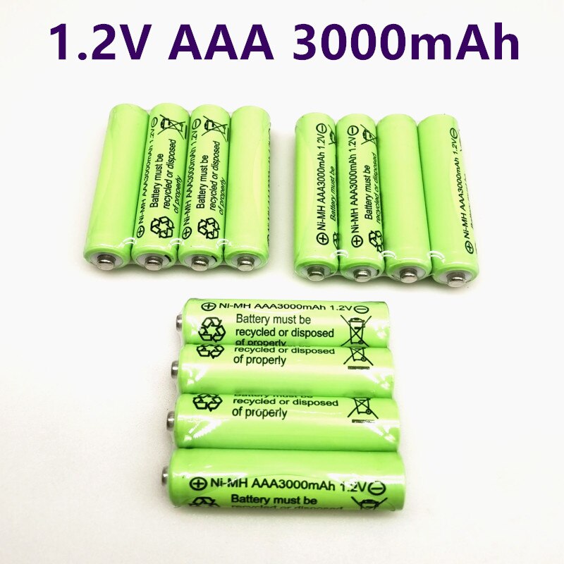 100 Stuks 100% Originele Aaa 3000Mah 1.2V Oplaadbare Batterij Aaa 3000Mah Ni-Mh Oplaadbare 1.2V 2A batterij