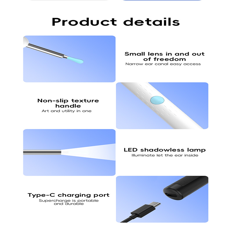 Wireless Smart Visual Ear Cleaner Otoscope WiFi Luminous Earpick Ear Wax Removal Tool With Camera Ear Endoscope Ear Wax Remover