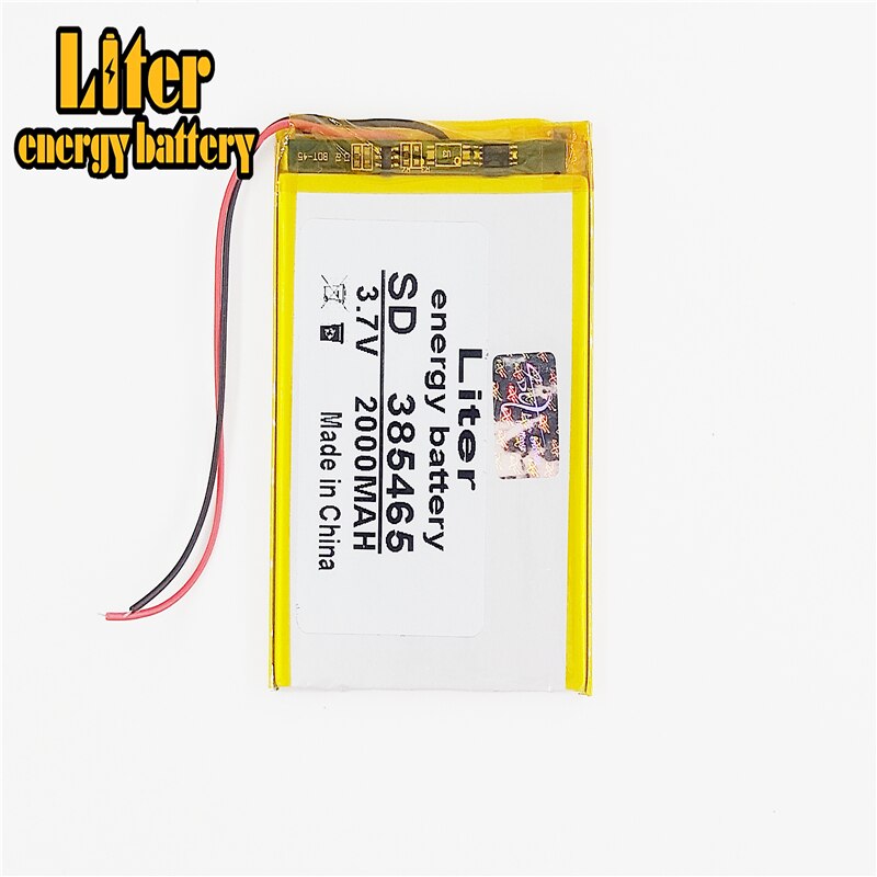 385465 3.7V 2000MAH 355565 405565 Polymer Lithium Li-Po Rechargeable Battery For GPS DVD e-book tablet pc power bank