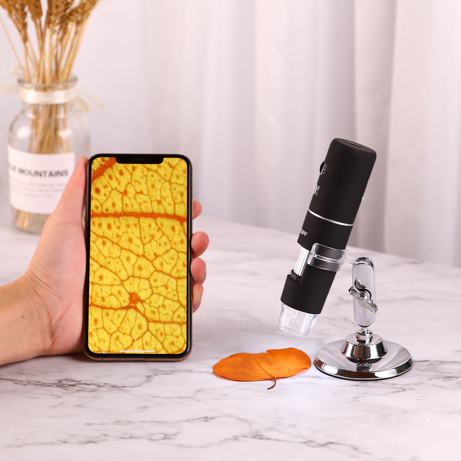 WiFi Digital Microscope 1000X Magnifier Mini Pocket Handheld USB Microscopes Camera 1080P 8Led Magnifier For Smart Phone Repair