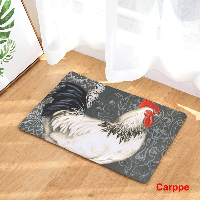 Anti Slip Floor Carpet Mat Chicken Animal Pattern Print Doormat for Bathroom Kitchen Entrance Rugs Home Decoration 40x60 50x80cm