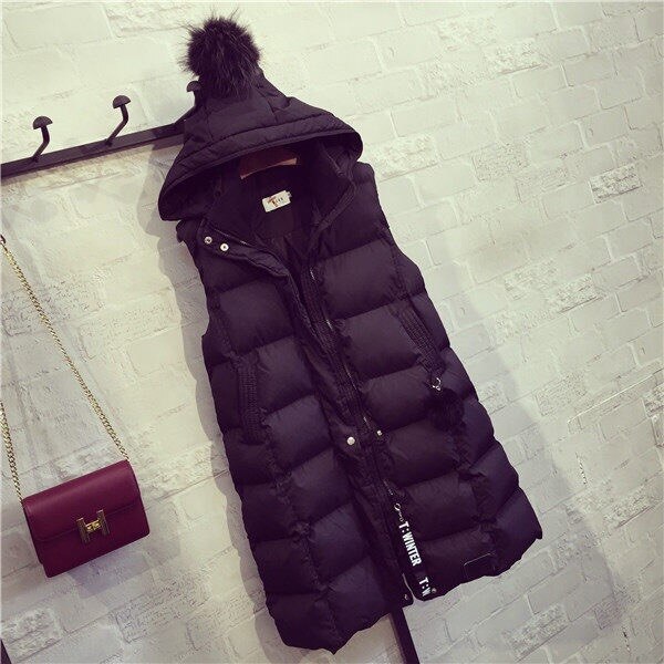 3xl plus grande taille longs manteaux femmes printemps automne hiver feminina à capuche épais long noir gilet veste femme: S