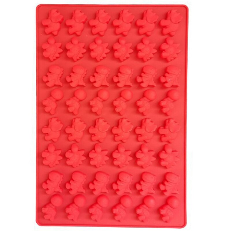 Cute Little Dinosaur Silicone Molds Chocolate Mould Ice Tray Mould Soft Candy Mould With Dropper DAG-ship: red