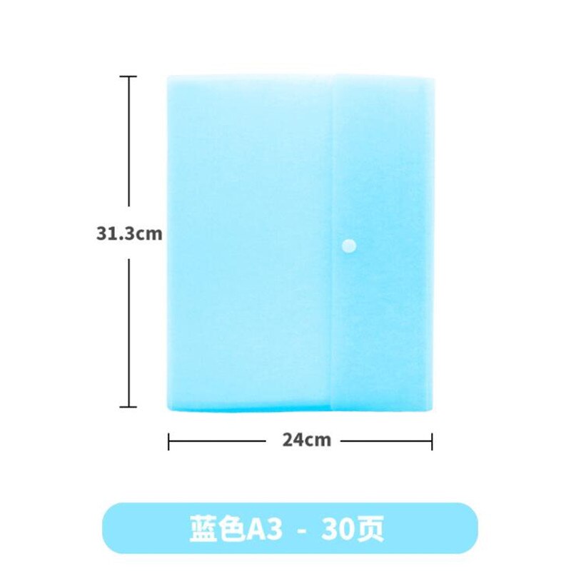 1PC A3 Display Book 20/30/40 Pages Transparent Insert Folder Document Storage Bag for Bank Campus File Office Workplace Student