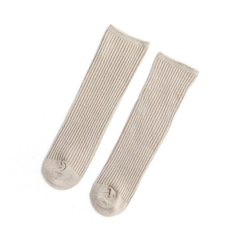 Keine Ferse Kinder Socken für Jungen Mädchen Herbst Winter Baby Socken Baumwolle Kleinkind Hohe Knie Socken Cheaf Zeug Baby Zubehör 0-8Y: Khaki / M(5-8Y)