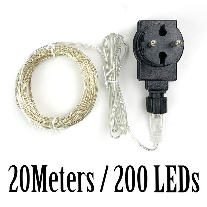 LONGEST LED String Lights 50 100Meters street garland Light Waterproof Outdoor Christmas Fairy Lights Wedding Decoration: 20Meters  200LEDs / Pink