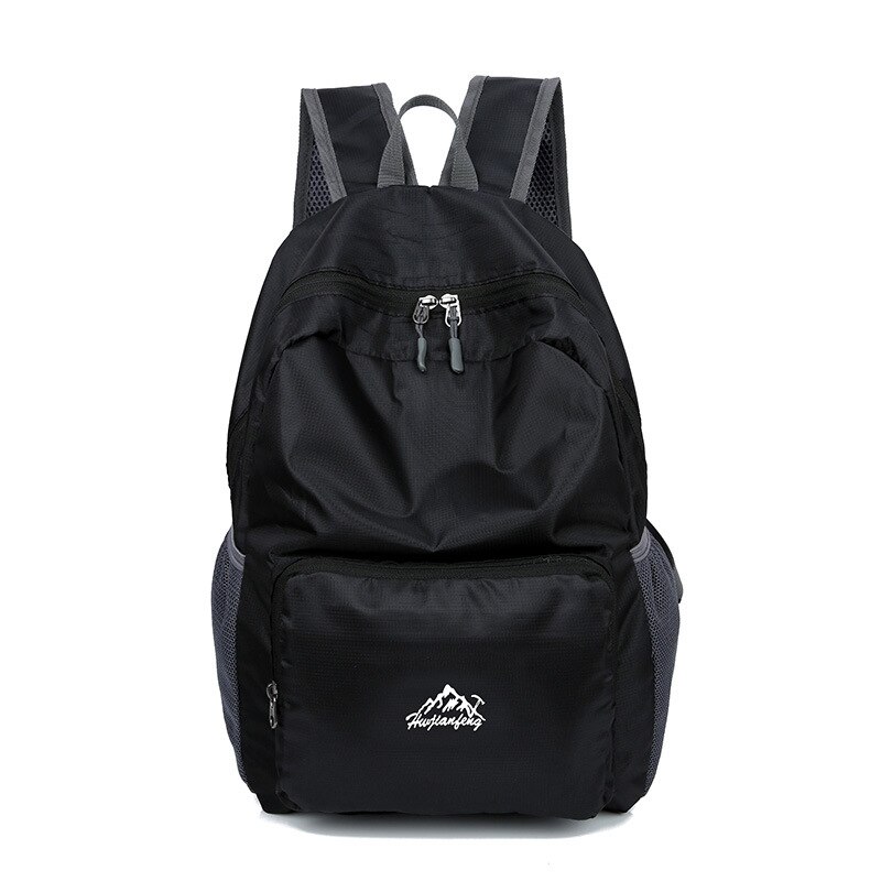 HWJIANFENG Nylon pliant sac à dos voyage sport sac de sport femmes sac sur le sac à bandoulière organisateur imperméable randonnée Camping: black