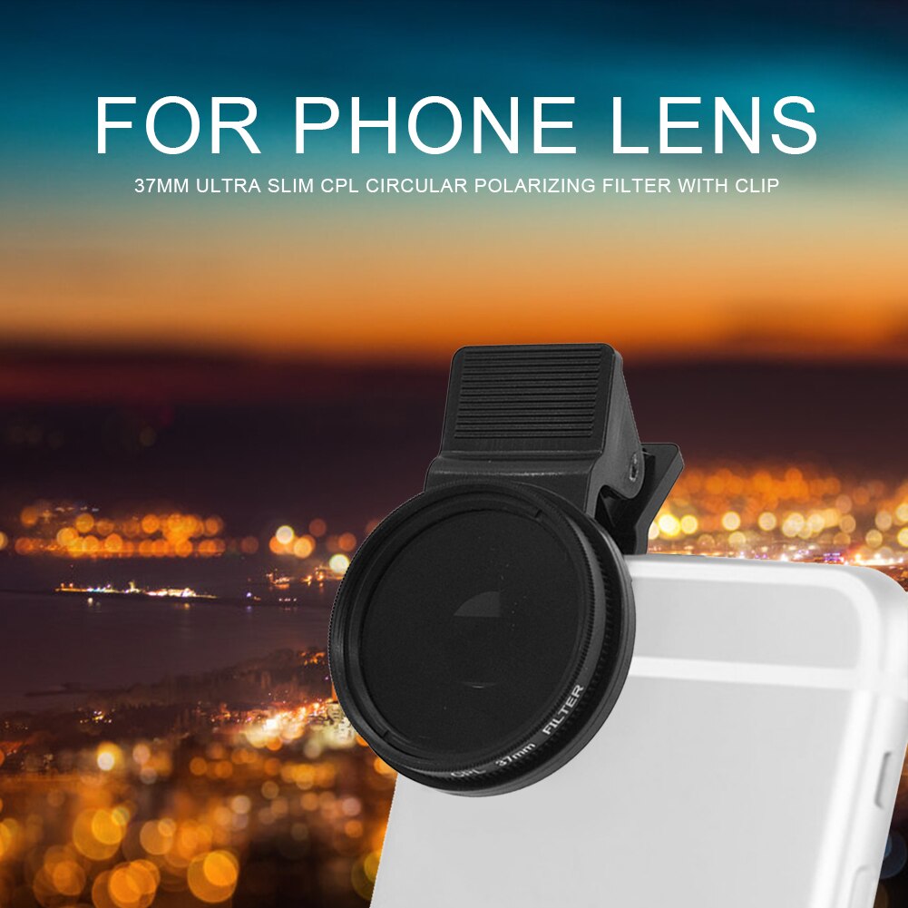 37mm Ultra sottile CPL circolare lente polarizzante filtro cellulare microscopio obiettivo Macro con accessori per telefoni con Clip