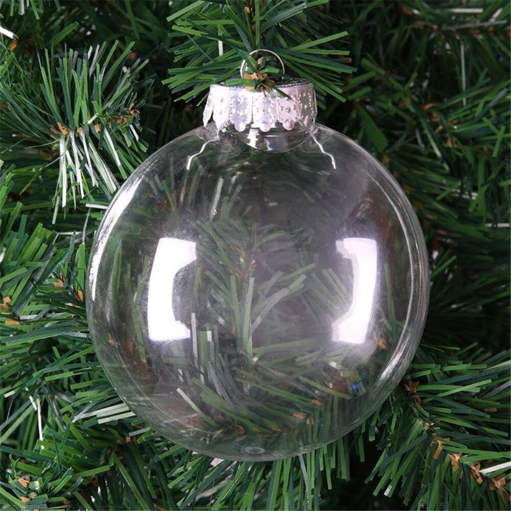 Clear Christmas Ball Hanging Xmas Balls Tree Year DIY Supplies Baubles PVC Home Decoration Fillable 1PC Glass