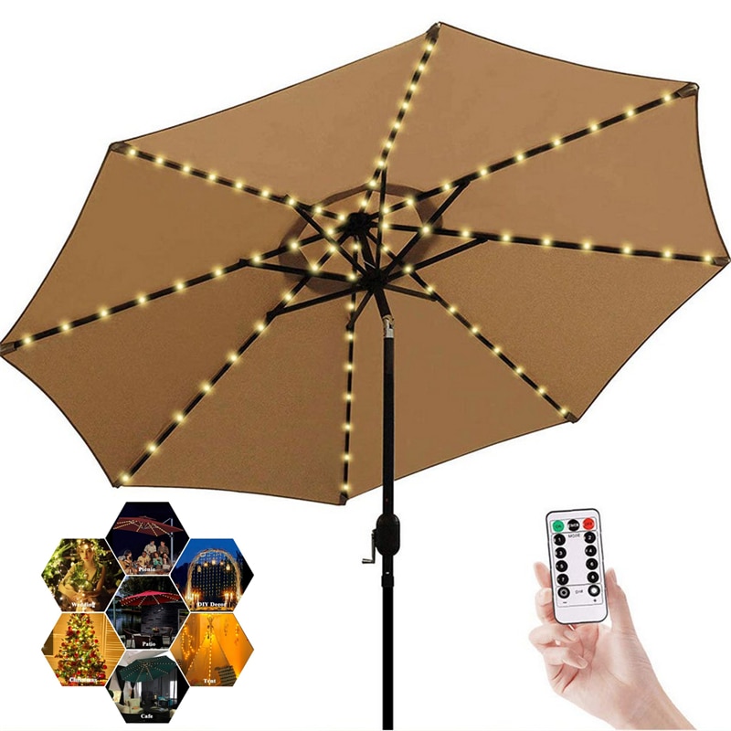 Parapluie de jardin, ficelle lumineuse, éclairage d'extérieur, Flexible, conforme à la norme IP67 104LED, luminaire décoratif, disponible en LED étanche ou LED
