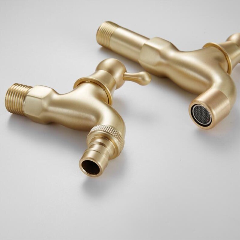 Total brass Bush Gold Finished washing machine faucet bibcocks faucet tap garden outdoor mixer