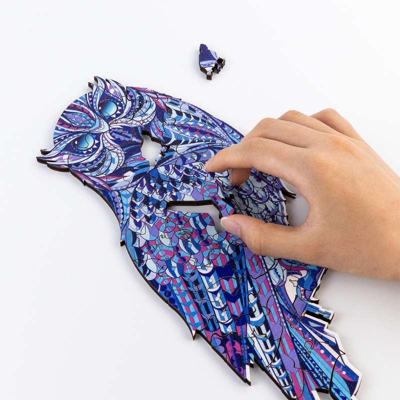 28EC Primary Puzzle Boxes Thickened Hard Wood DIY Wall Décor Owl Jigsaw for House