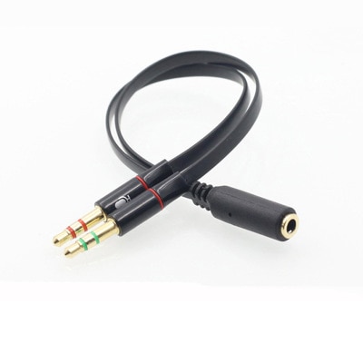3.5 Plug 1 Female to 2 Male Y Splitter Earphone Audio Cables Headphone transducer combo adapter splitter for headset microphone