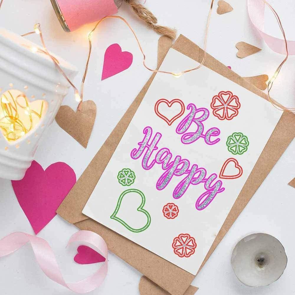 Double Line Outline Marker Pens 12 Colours Metallic Outline Markers Pens Self-outline Metallic Markers Double Line Pen