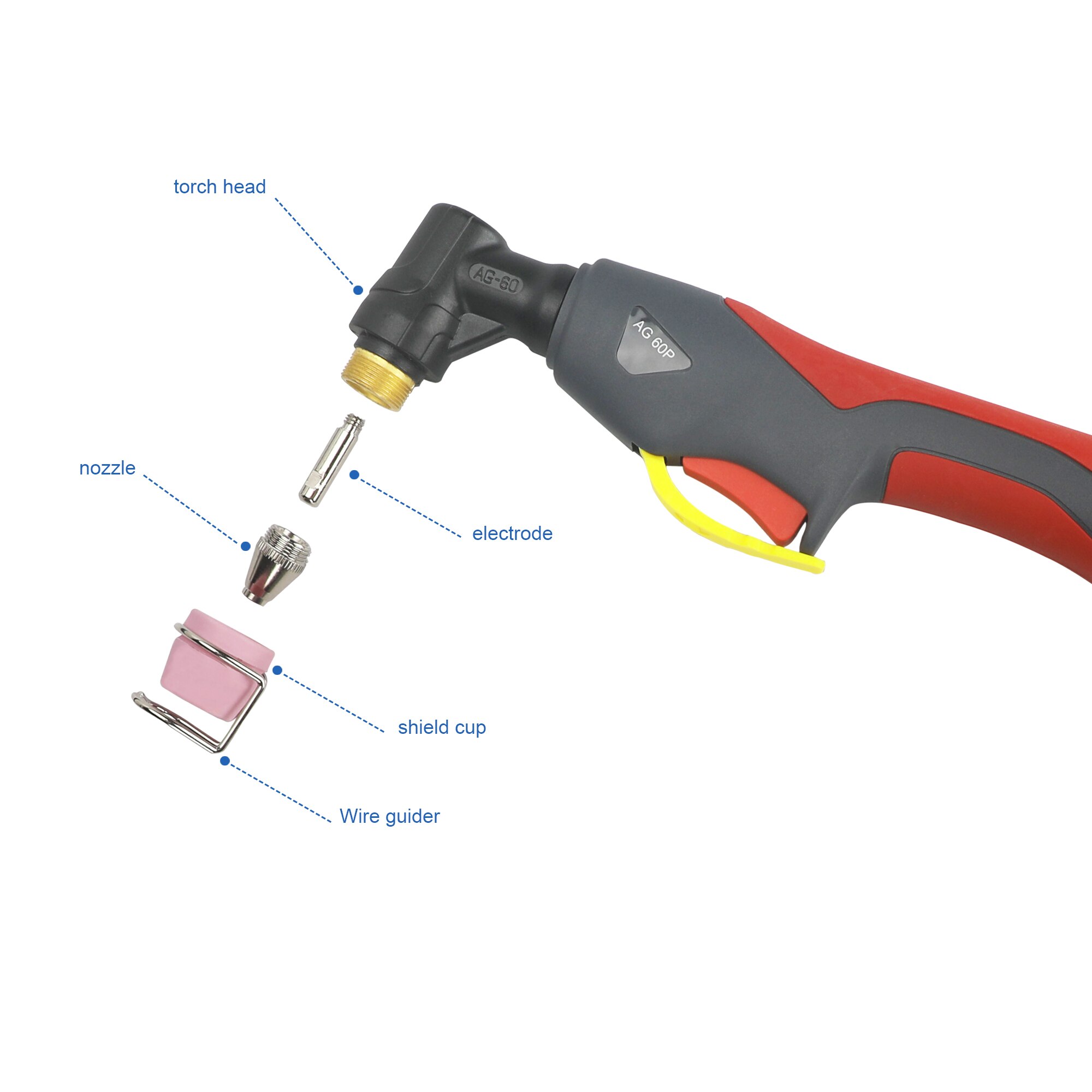 AG60P Plasma Torch 40-60Amp Pilot Arc Plasma Cutter Head Body 4 Meter Kabel Lengte Voor CUT60SP