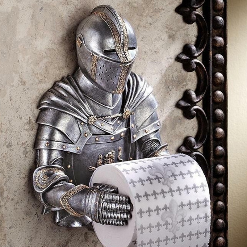 Toilet Paper Holders Roll Medieval Statue Knight to Remember Gothic Bathroom Decor Paper Towel Holder