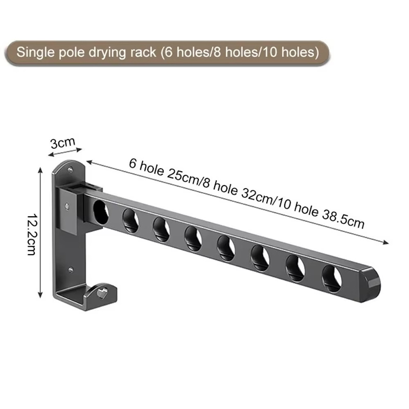 An der Wand montierter Kleiderbügel ohne Stanzen, Wäscheständer aus Edelstahl, zusammenklappbar, einziehbarer Haken, platzsparend, Heimbedarf