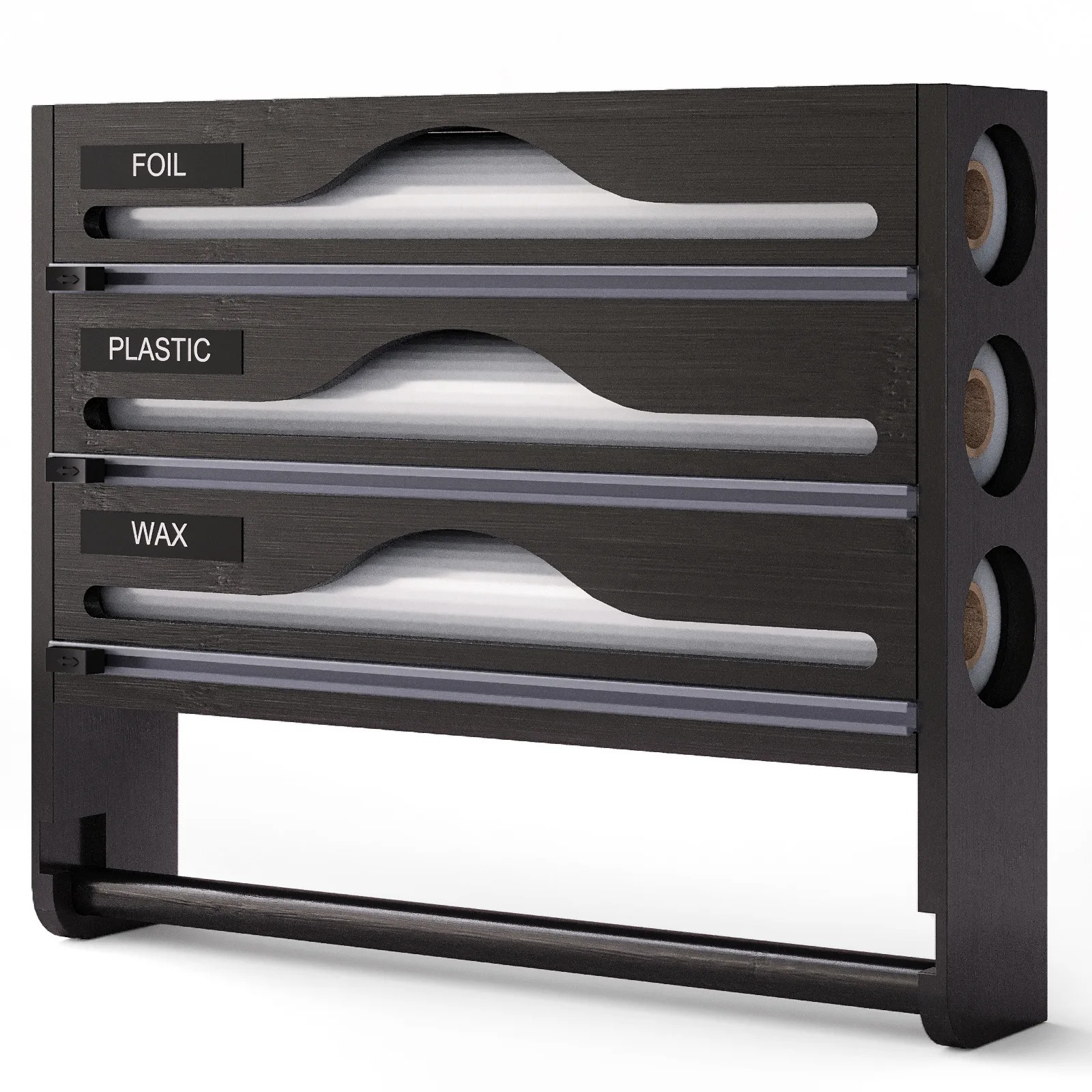 Keuken Bamboe Compartiment Vershoudfolie Tin Folie Cutter Box Keukenpapier Wandmontage Papieren Handdoek Keuken Organizer Accessoires: Licht Geel