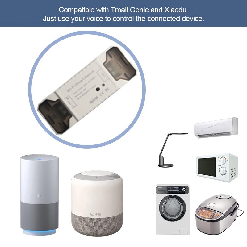 Switch-Wifi Relay Timer Controller Smart Life APP WiFi RF DIY Switch Wifi Smart Breaker Switch Wireless Controller Light RF 433M