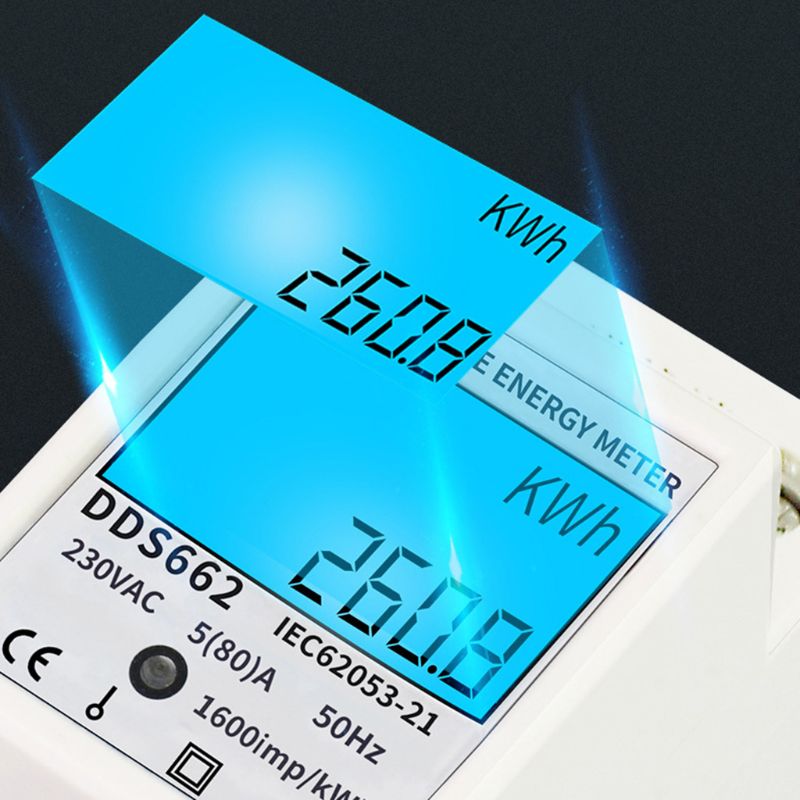 LCD Digital Power Consumption Meter Single Phase Energy Meter Watt kWh 230V AC