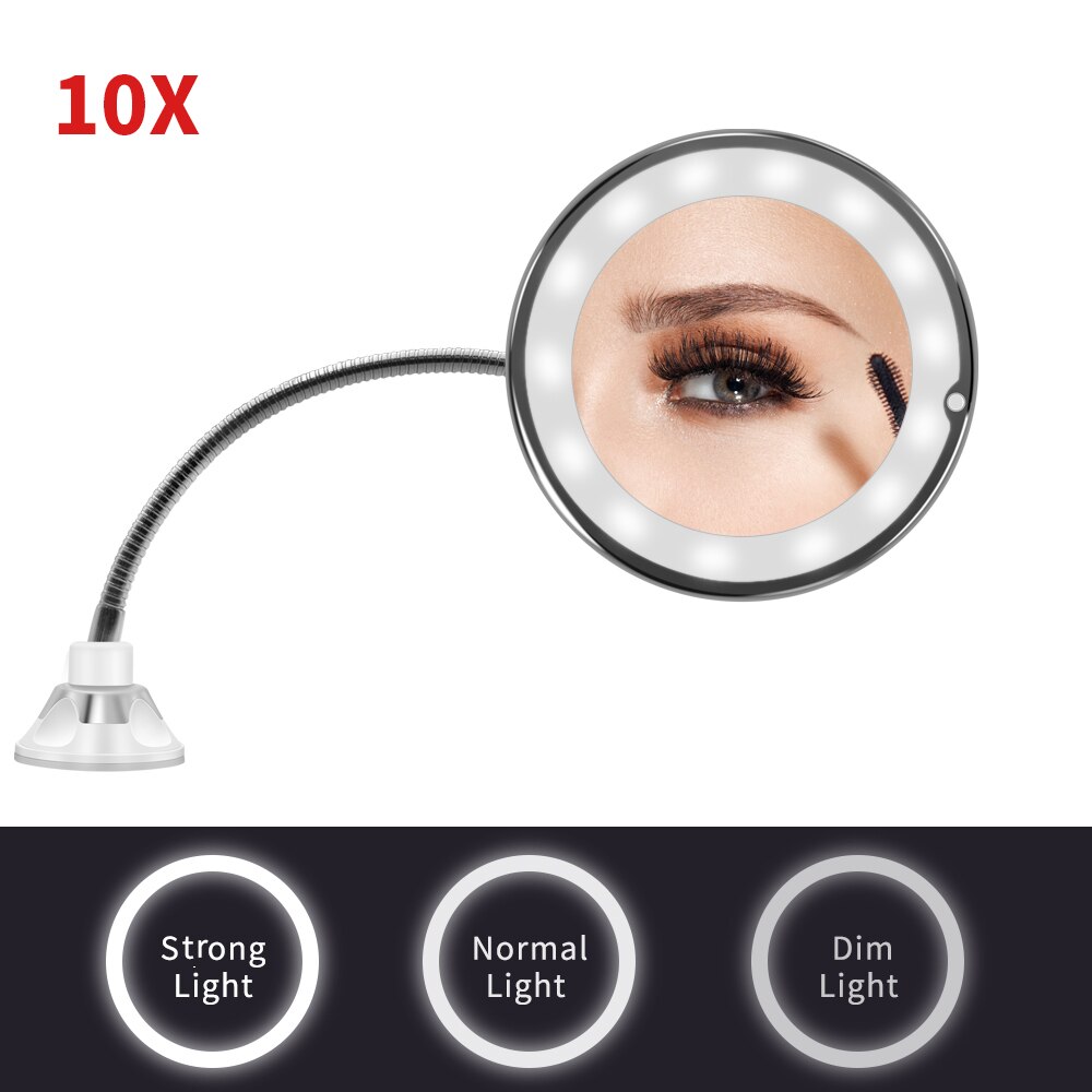 espejo aumento con luz espejo de maquillaje con luz espejo con luz led para maquillaje espejo maquillaje espejo con luz iluminado luz lupa espejos 10X espejo de vanidad espejos cosméticos miroir con led: 3 light 10x long