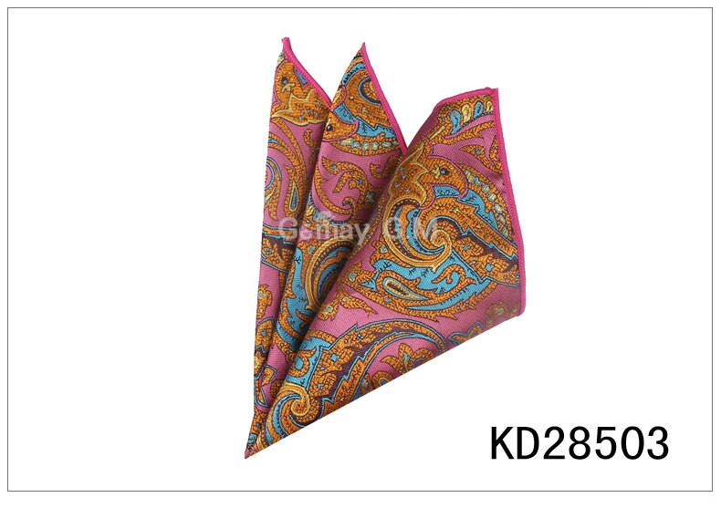 Mænd lommetørklæder hanky til mænd blomstret herre lommetørklæder afslappet jakkesæt firkantede lommetørklæde håndklæder til fest 25 cm x 25 cm: Kd28503