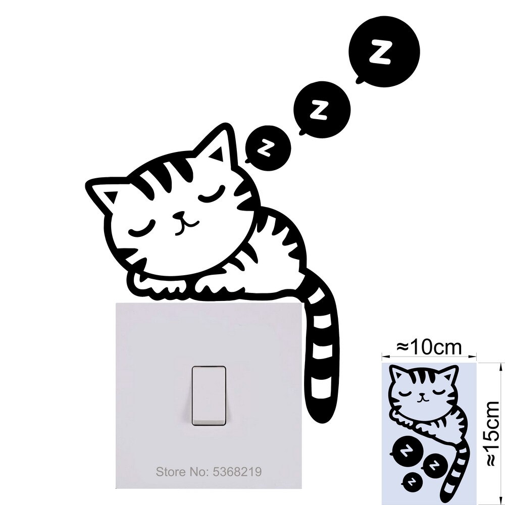 Light Switch Sticker Kids Baby Nursery Room DIY Wall Decoration Cat Fairy Moon Stars Vinyl Decal for Children Bedroom Home Decor: 019