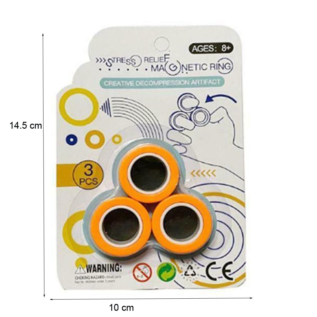 3Stck Bunte freundlicher Erwachsene stressabbau spielzeug Magnetische Armbinde Ring Entpacken Spielzeug Magie Ring Requisiten Werkzeuge Dekompression spielzeug Juli: orange