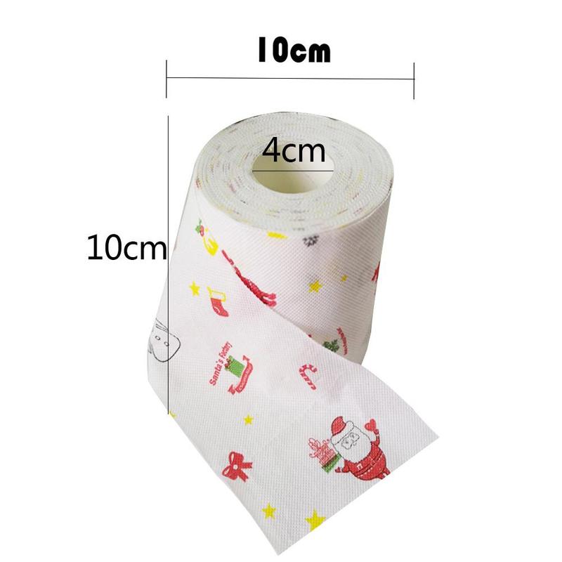1 Roll Christmas Paper Towels Printed Paper Towel Christmas Snowman Toilet Paper Towel Decoration