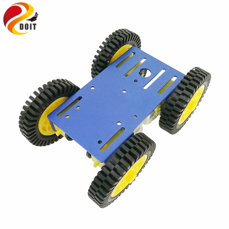 Smart Robot RC Auto Kit Met 2mm Aluminium Chassis, 4 stks TT Motor, 4 stks 80mm Rubber Wiel Voor Arduino Project