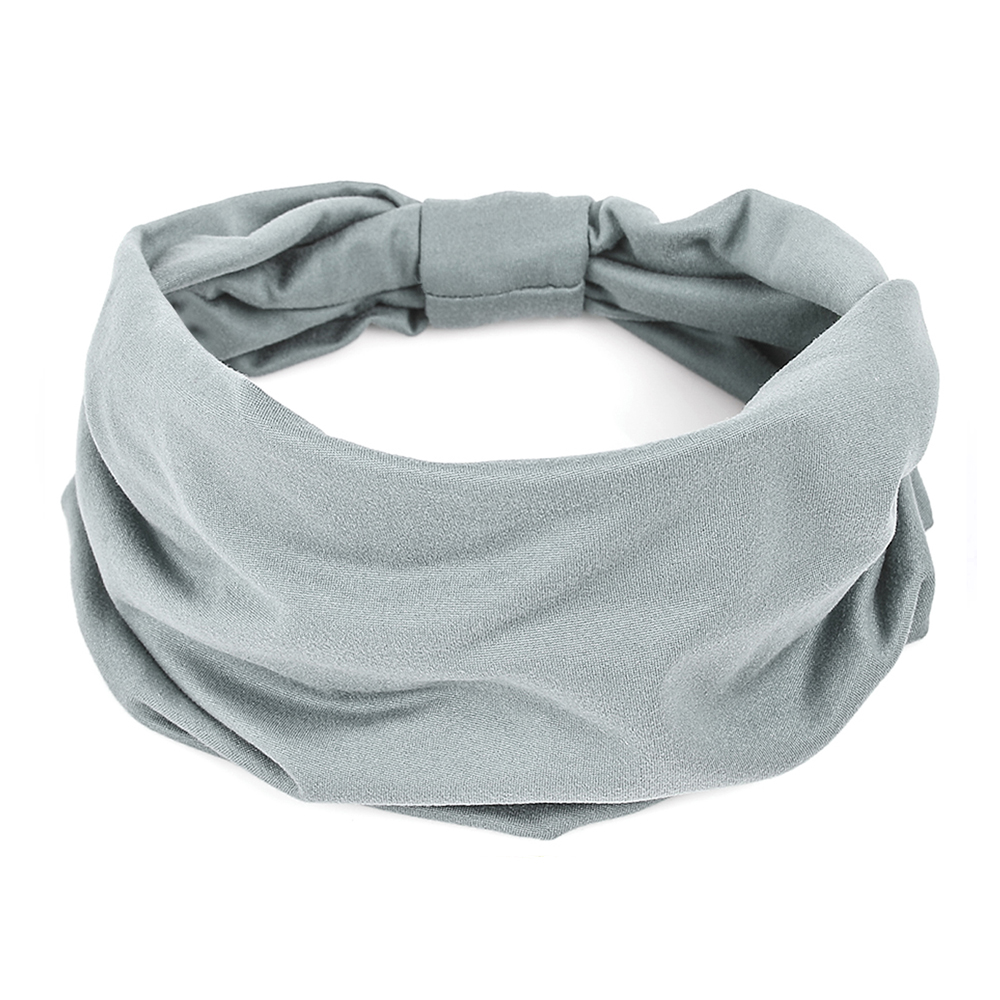 Diademas anchas para mujer, bandas elásticas suaves antideslizantes para el cabello, envolturas para la cabeza para Yoga y gimnasio, pañuelo de turbantes africanos de tela de algodón anudado: Gris
