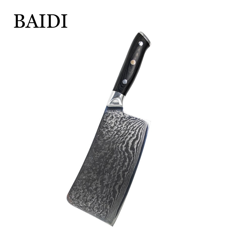 Kitchen Knives 8 inch Damascus Steel Chef Knife set Utility Cleaver Knives Meat Japanese Santoku Knife Cooking Slicing Knife: 7 inch Cleaver