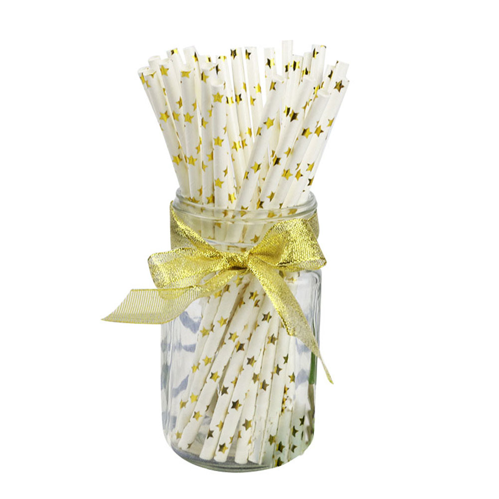50 stuks papieren rietjes met stempelstreeppapier drinkrietjes voor verjaardagen, bruiloften, kerstfeestjes 2019 stuks: 3